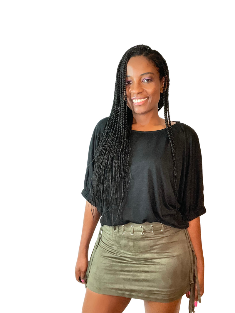 Black batwing shirt sales